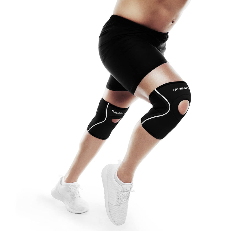 [Australia] - Rehband Open Patella Knee Brace 5mm Neoprene, Supportive Knee Sleeve with Patella Support, Knee Protection for Strength Training, Jogging & Fitness, Colour:Black - 1 Pair, Size:XX-Large XX-Large Black - 1 Pair 