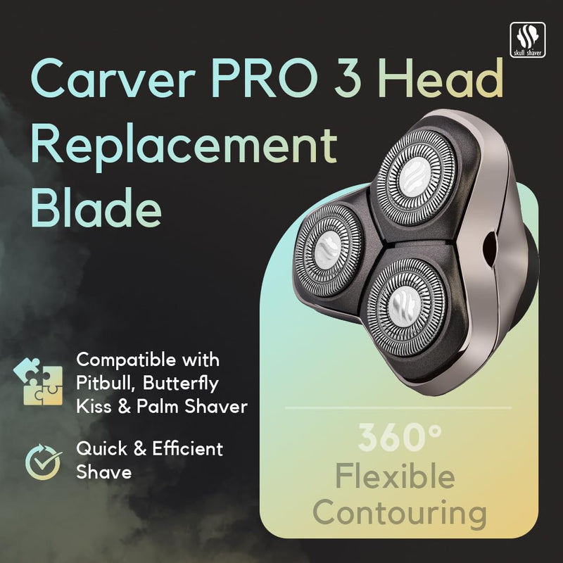 [Australia] - Skull Shaver Carver PRO 3 Head Replacement Blade | Electric Shaver Replacement Heads 