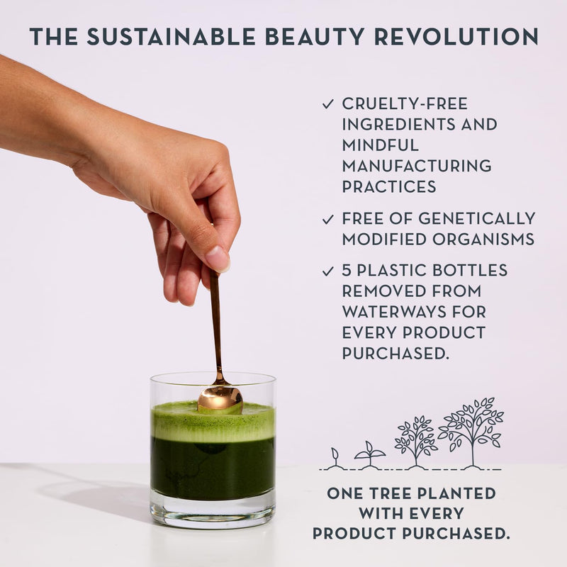Organic Greens Powder Drink Mix | Skin & Gut Health USDA Organic Superfood Blend Probiotics Digestive Enzymes Tremella Mushroom Biotin Vitamin C & Bamboo Silica Vegan Glow Greens Unflavored 25 Serving
