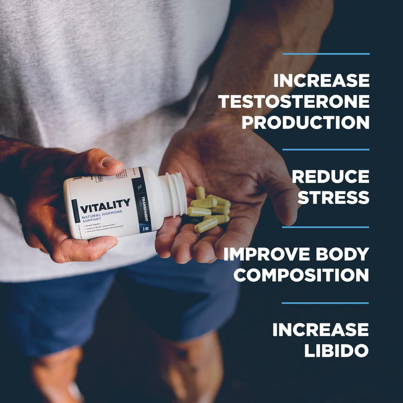 [Australia] - Transparent Labs Vitality Testosterone Booster - Testosterone Supplement for Men with Ashwagandha KSM-66, PrimaVie Shilajit Extract, & DIM to Support Vitality, & Bioavailable Testosterone - 60 Count 