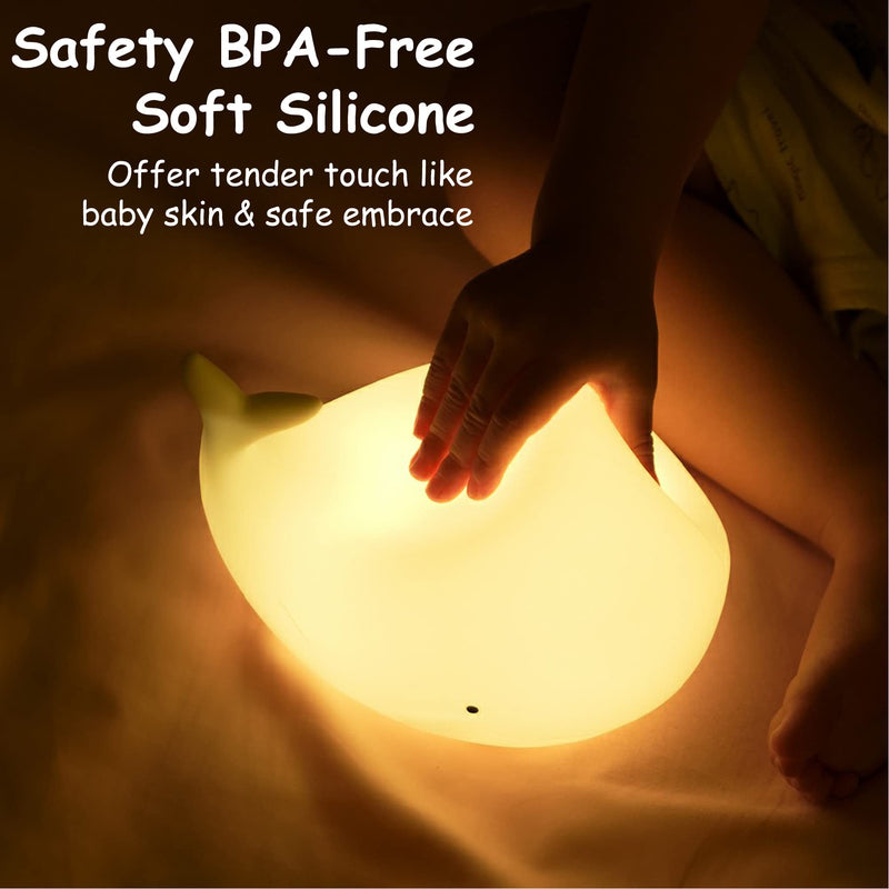 [Australia] - TriPro Whale Silicone Nursery Night Light Beach Room Decor Desk Lamp Toys,Bedroom Decorations Gifts for Toddlers,Girls And Boys ,Baby,Kids,Teens'' 