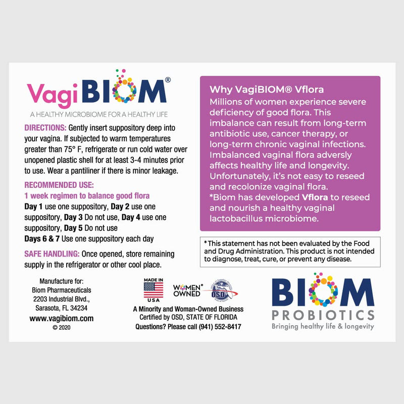 [Australia] - 5-Day Vflora (Lactobacillus crispatus + L. gasseri) to Balance Intimate Flora. Nourish and Nurture Good Flora for Skin Health. Ultra Potent 100% Natural Vegan (5 Suppositories) 