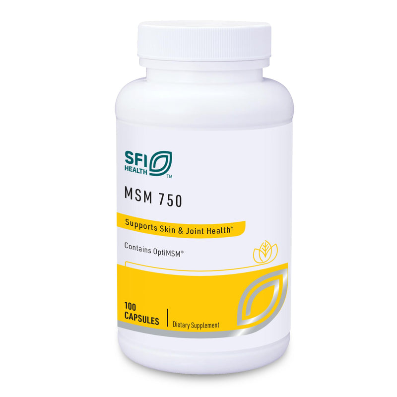 [Australia] - Klaire Labs SFI Health MSM 750 - Clinically Tested to Support Joint Comfort & Structure, Methylsulfonylmethane as OptiMSM (100 Capsules) 
