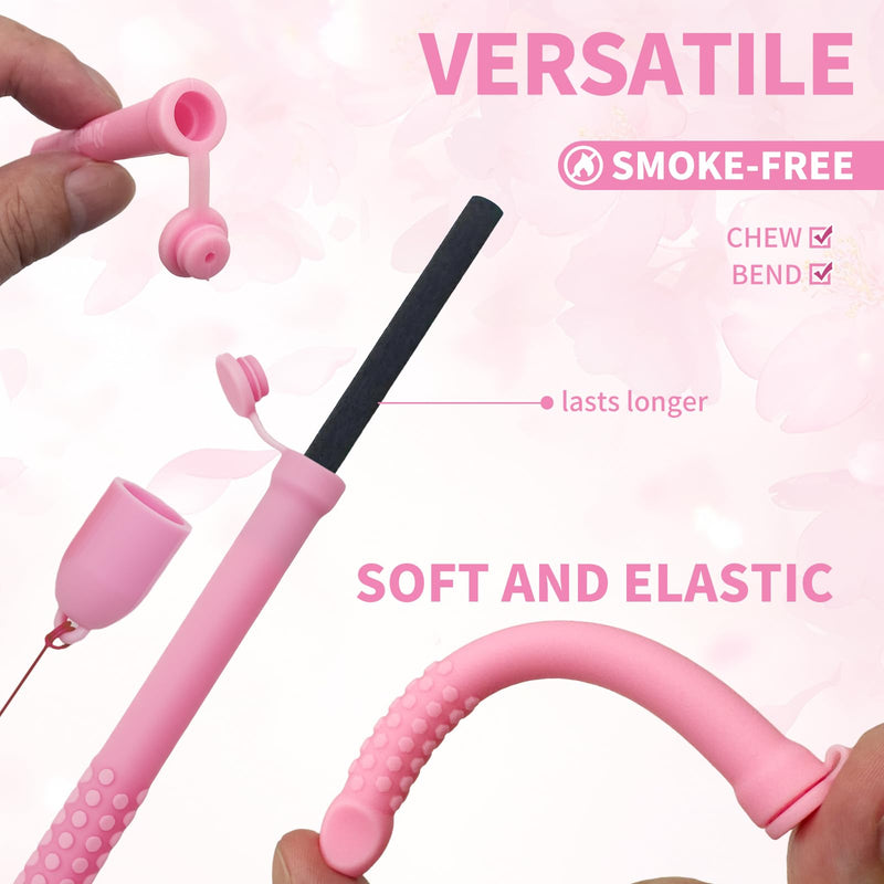[Australia] - Chewable Essential Oil Breath Stick,Chewable Breather Stick for Fresh Breath,Improving Your Habits of Biting Pen and Help Quit Smoking, Smoking Cessation aids(strawberry) Pink 