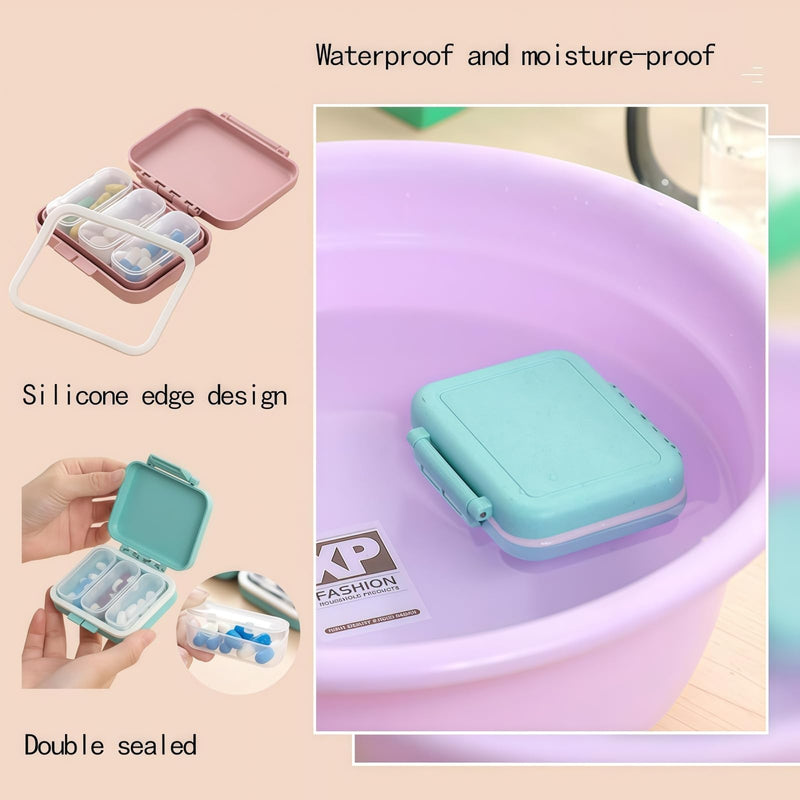3Pack 3 Compartments Travel Pill Case Moisture Proof Small Pill Holder Portable Portable Moisture Proof Medicine Vitamin Container 3 Pack