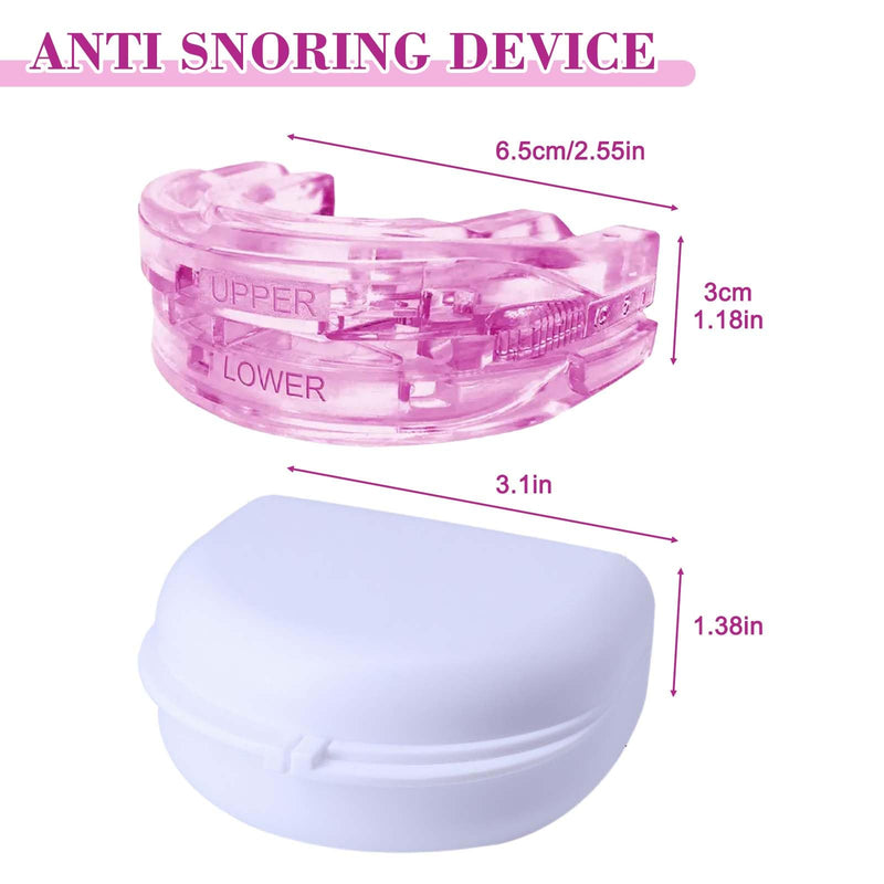 [Australia] - Anti-snoring splint, snoring splint, adjustable grinding splint for night, efficient grinding splint, prevents nighttime snoring and teeth clenching, improves sleep quality (pink) 