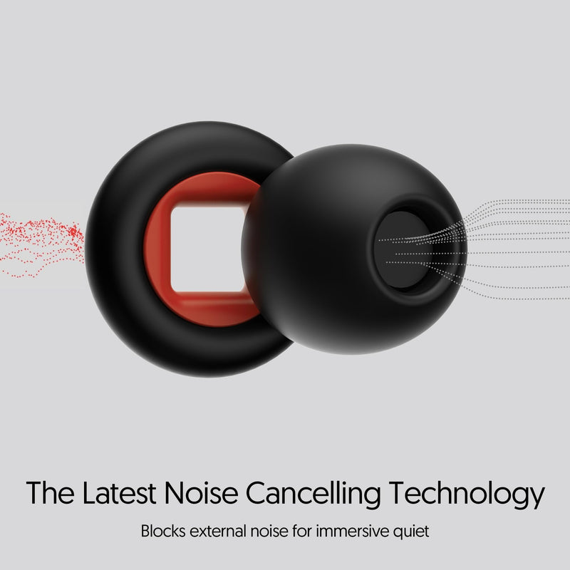 [Australia] - LOZIEMI Quiet Earplugs for Sleeping and Noise Reduction - Super Soft Reusable Flexible Silicone Hearing Protection for Concerts, Noise Sensitivity - 8 Earplugs (Blcak, Moyen) Blcak 