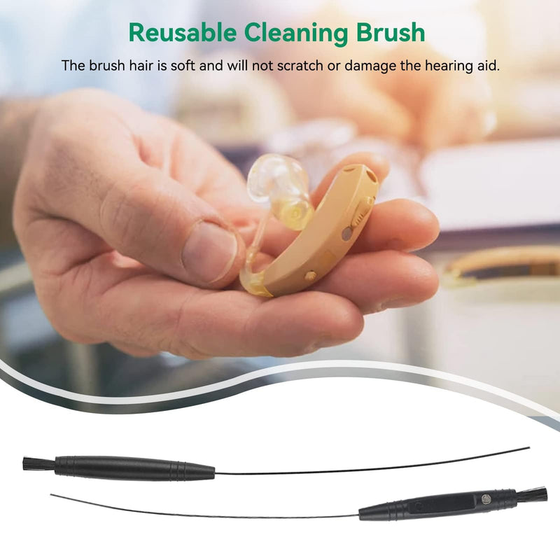 20Pcs Hearing Aid Cleaning Brush, Multifunctional Hearing Aid Cleaning Kit, Sound Tube and Earmold Vent Cleaner Universal Cleaning with Magnet for Hearing Amplifier Earbuds Headphones