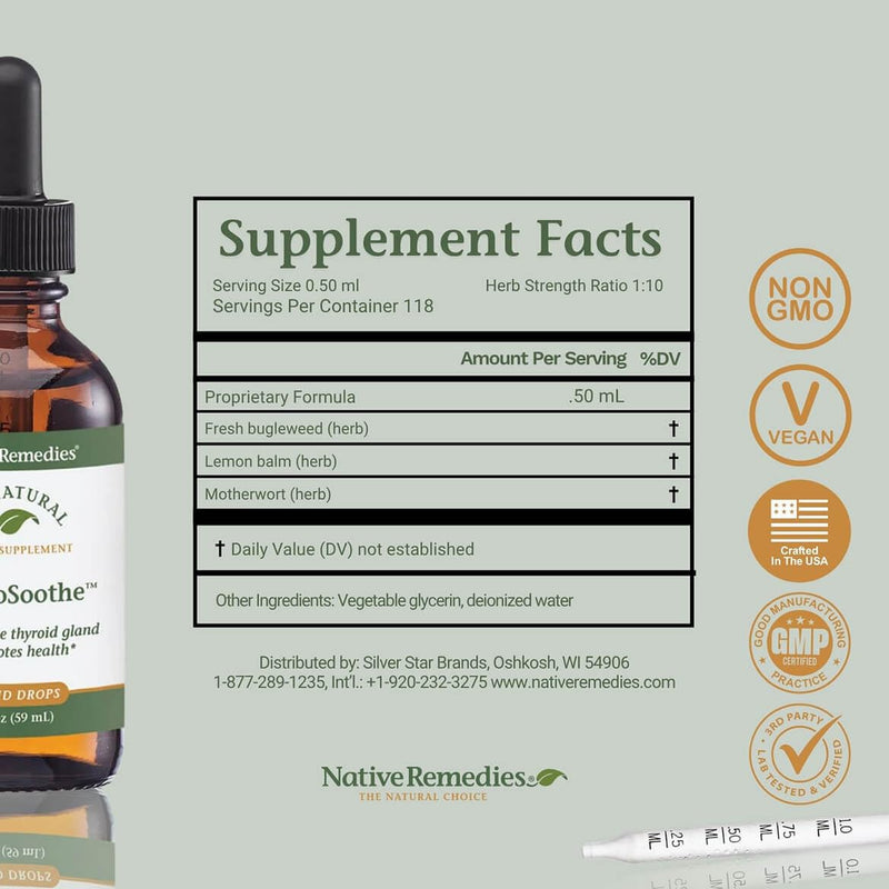[Australia] - Native Remedies ThyroSoothe - All Natural Herbal Supplement Soothes The Thyroid Gland - Supports Systemic Balance in The Endocrine System and Thyroid Gland - 59 mL 