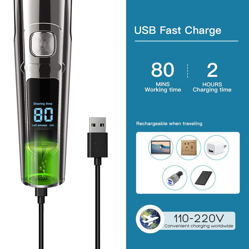 [Australia] - DSP® Facial Hair Trimmer for Men Electric Clippers and Grooming Sets for Pubic Hair Beard Nose Trimmer Kits USB Rechargeable IPX7 Waterproof 90350-1 