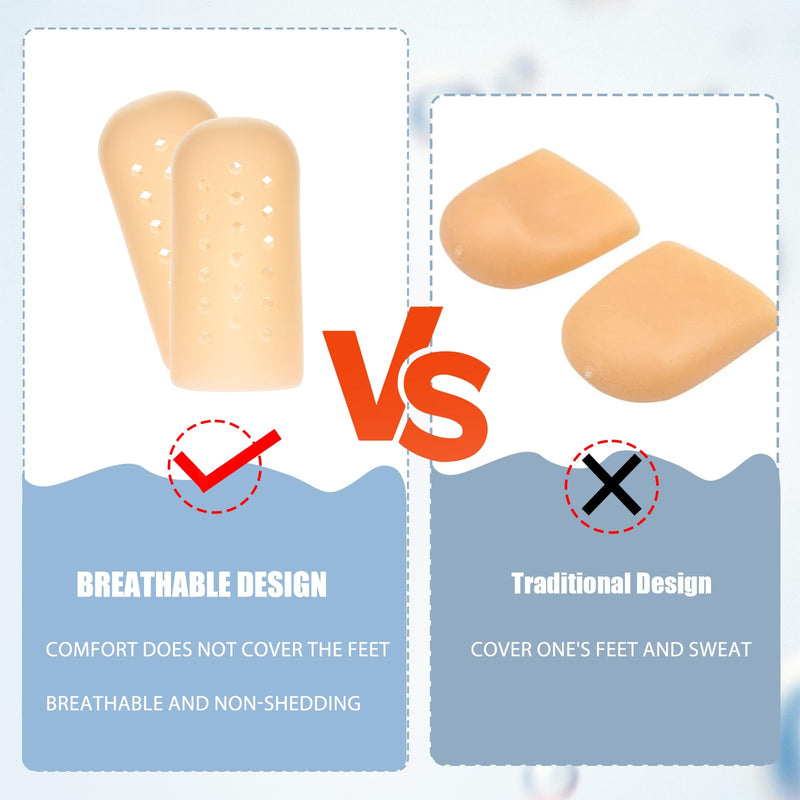 [Australia] - Sibba 10x Support Breathable Toe Protection Pads Big Toe Caps Covers with Holes Silicone Foot Pads Comfortable Toe Cover Hammer Toes Splint Corns Friction Ingrown Toenails 