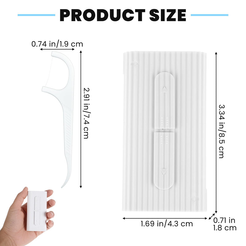 [Australia] - WLLHYF Portable Dental Floss Case Automatic Dental Floss Pick Organizer Case Travel Flosser Dispenser Storage Case Refillable Holder Boxes with 10 Dental Floss Picks (One Size, White) White 1.00m (Pack of 4) 