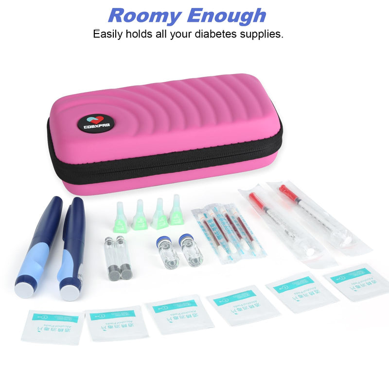 [Australia] - Insulin Cooler Travel Case with 2 Ice Packs for Insulin Pen Pu-pink 