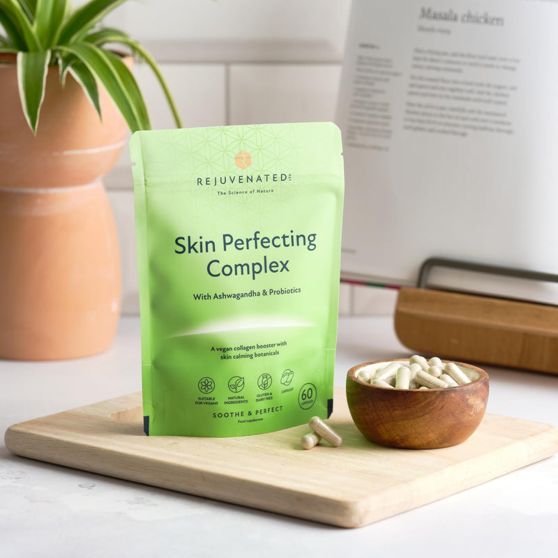 Rejuvenated Skin Perfecting Complex Capsules - Collagen Booster for Healthy Skin - Collagen Booster and Skin Supplements with Skin Calming Botanicals (60 Capsules)