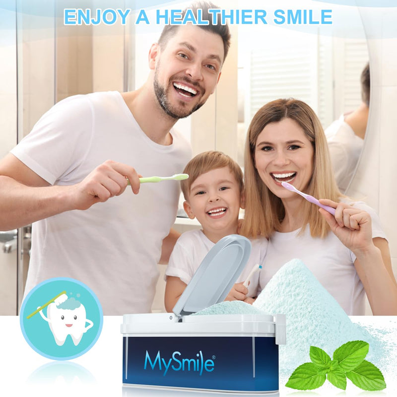 [Australia] - MySmile Teeth Whitening Powder for Tooth Whitening, Toothpaste Natural Powder Teeth Whitener, Enamel Safe Whitening Tooth Cleaning Powder, Tooth Stain Remover and Polisher, Fresh Mint Blue 