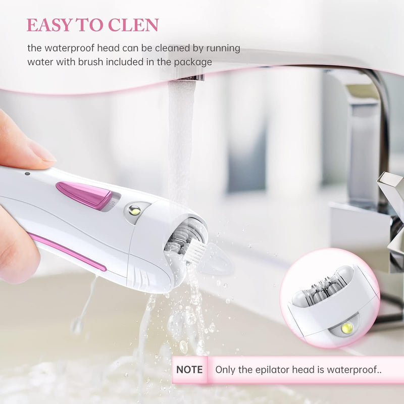 [Australia] - Epilator for Women, Facial Epilator Women, Wireless Electric Epilator, Painless Mini Epilator, Epilator with LED Light for Women, Face, Body, Armpit, Bikini, Leg White-#4 