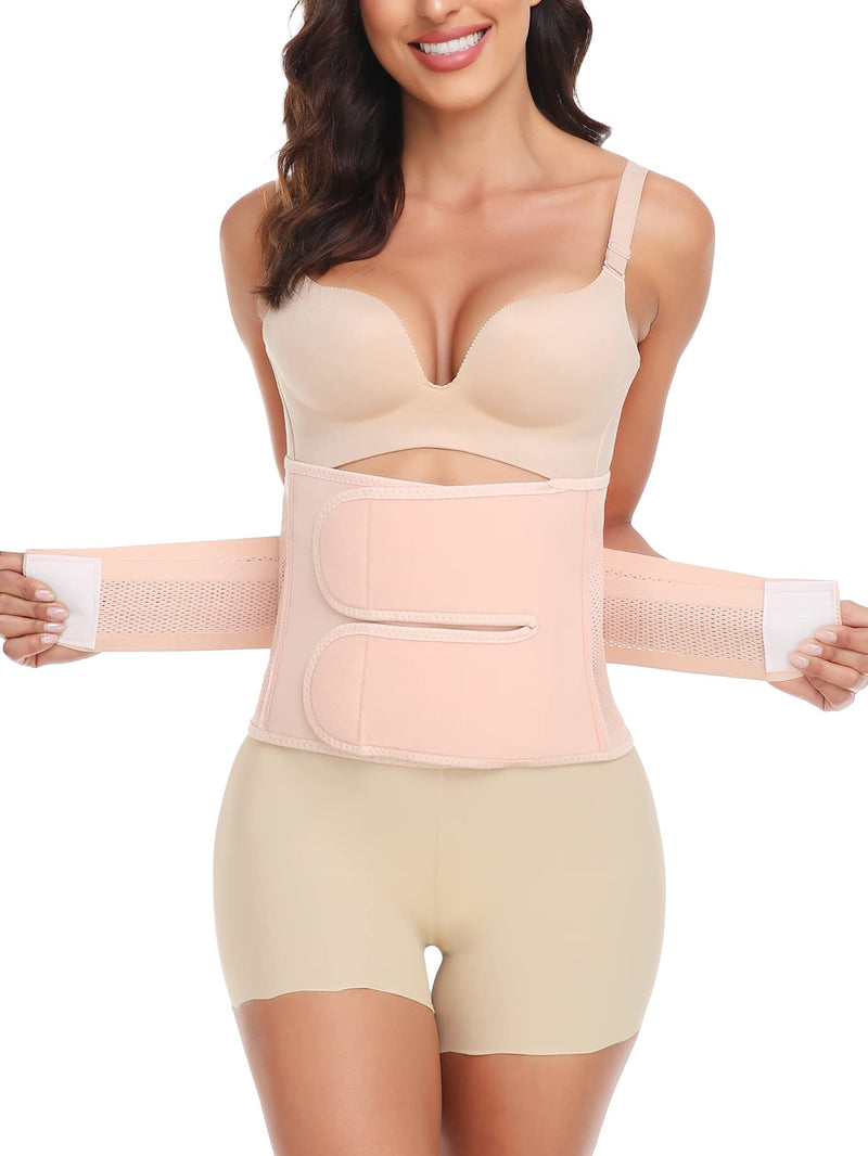 KIWI RATA Postpartum Belly Band, Postpartum Belly Support Recovery Wrap,Recovery Belly/Waist Belt, C Section Postpartum Belly Wrap, Abdominal Binder, After Birth Brace, Slimming Girdles Large Skin Color