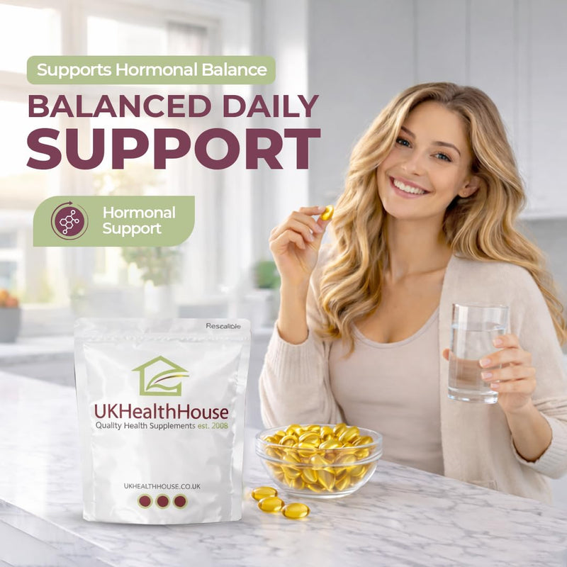 UKHealthHouse Evening Primrose Oil – EPO Capsules, 1000mg x 180 Softgels – High Strength Omega 6 GLA Content – Great for Skin, Immune System, Hormonal Pain, Hot Flushes & Women’s Health 180 count (Pack of 1)