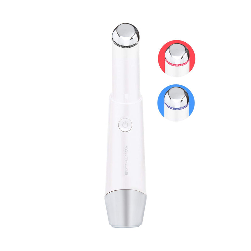 Eye & Face Wand/Tool – Heated Eye Wand with Vibration for Puffiness, Tired Eyes, Brighter Under Area, Redness Relief, Product Absorption, Smoother Skin & Relaxing Massage White