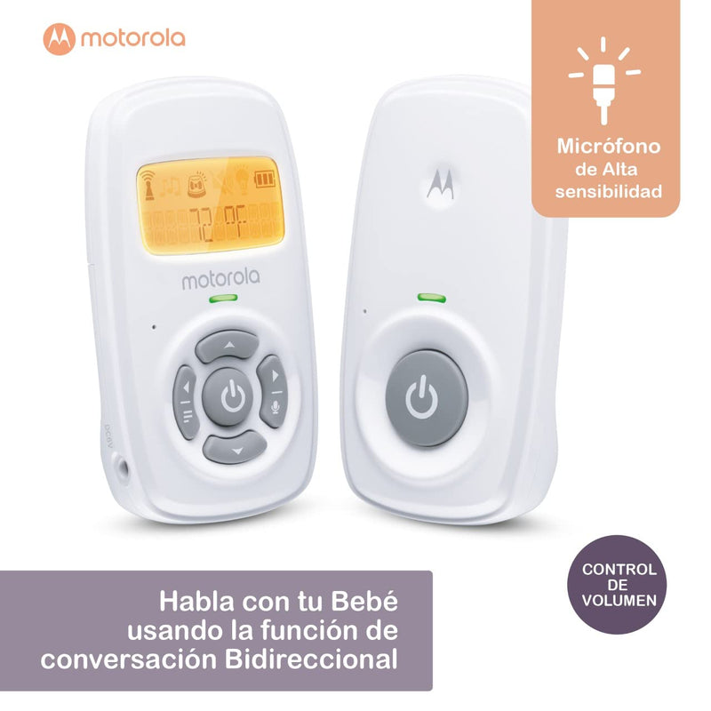 [Australia] - Motorola MBP24 Audio Baby Monitor with Room Temperature Display, High Sensitivity Microphone and Two-Way Talk, White 
