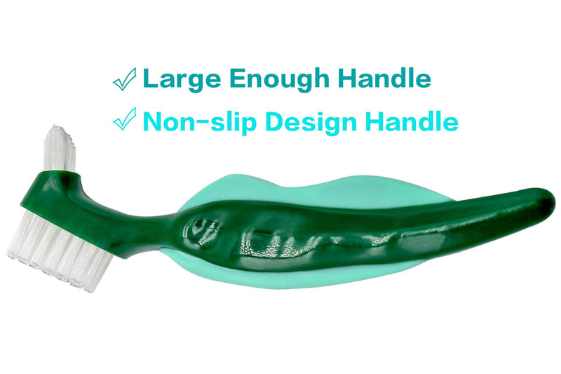 [Australia] - Denture cleaning kit,Denture Case,Denture Cups Bath, Toothbrush with hard denture, Dentures Container with Basket Denture Holder for Travel,Mouth Guard Night Gum Retainer Container (Green) green 