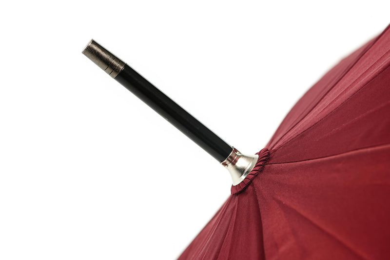 Generic Travel Umbrella, Real Wood Handle Classic Golf Umbrella Windproof Auto Open Rainproof Cane Stick Umbrellas Bordo
