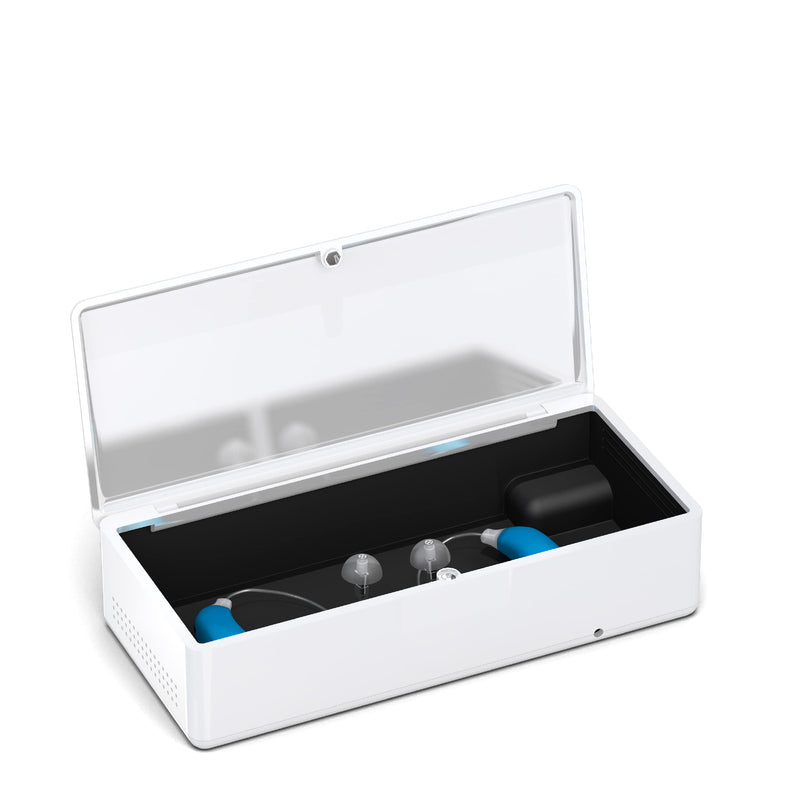 Audinell PerfectDry Electronic Hearing Aid Drying Box - Spacious Size - Dehumidifier and Hearing Aid Dryer - Eliminates Sweat and Moisture - With Temperature Control