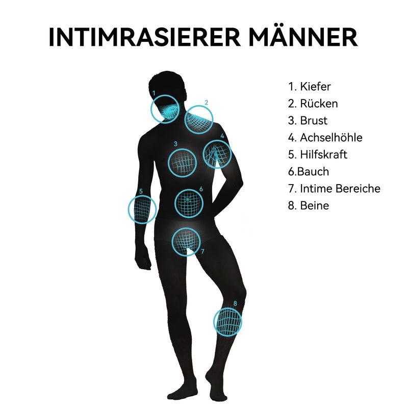 [Australia] - MAXGROOM intimate razor for men, men's intimate area electric body razor, body hair trimmer, hair trimmer intimate area for chest, legs, armpits, groin, testicles, balls, dark black 