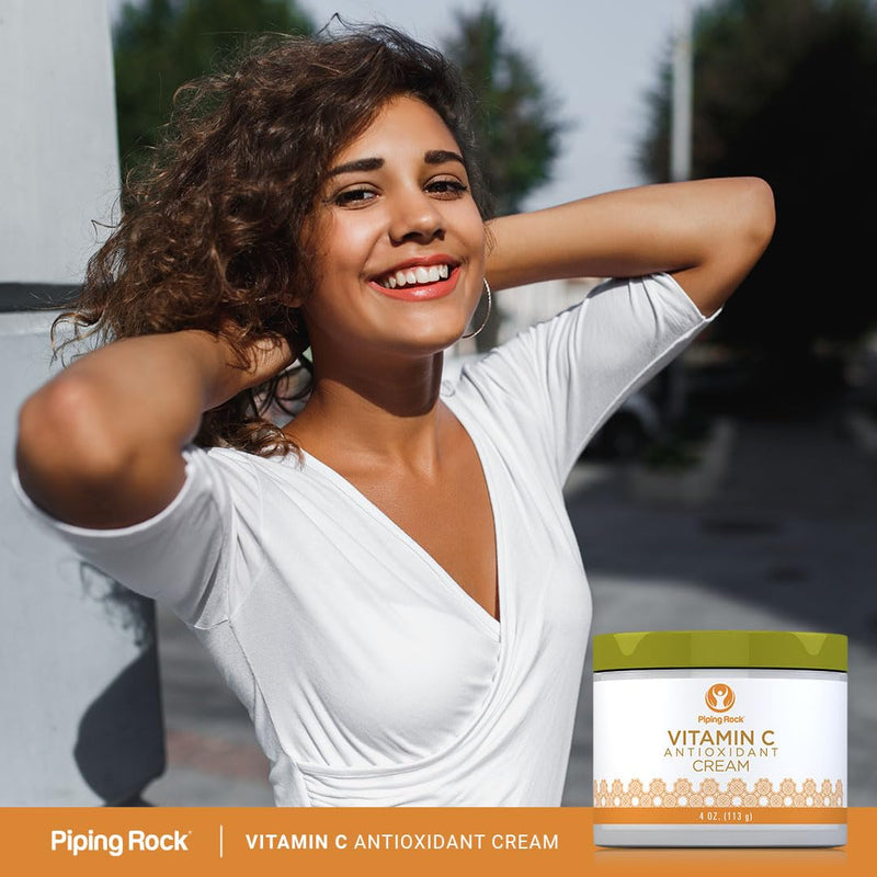 Piping Rock Vitamin C Cream | 4oz | Dark Spot Masker for Face, Skin & Eyes | Free of Parabens, SLS & Fragrances