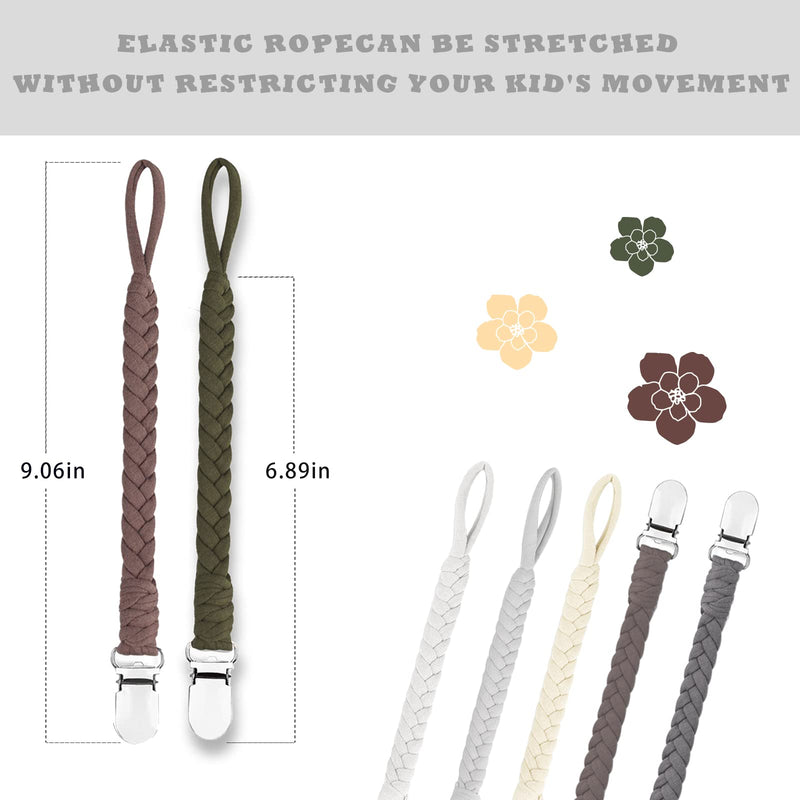 [Australia] - 7 Pcs Braided Pacifier Clip, Pacifier Clips for Boys & Baby Girls, Pacifier Holder Clip Binky Clips Clear 
