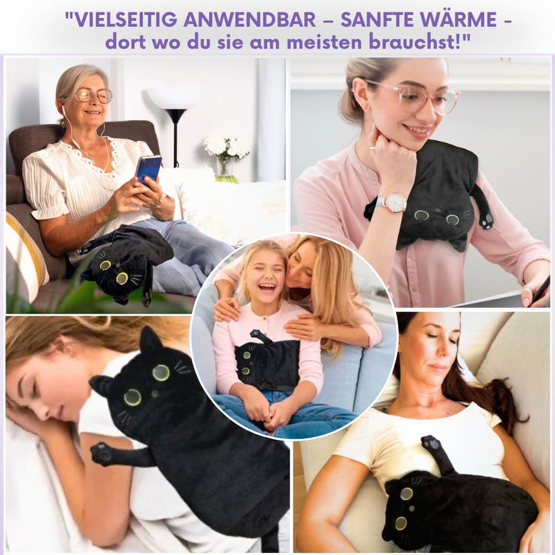 [Australia] - Heatbelle Empower® Grain Pillow, Cozy Heat Pillow, Microwave Safe, Washable Cover, Animal Cat Ideal for Tension and Cramps Gifts for Women, Girls and Children 