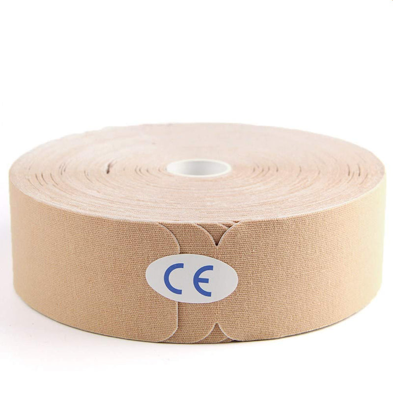 [Australia] - AUPCON Kinesiology Tape Elastic Therapeutic Athletic Tape Hypoallergenic Breathable Cotton Sports Muscle Tape Therapy Recovery Support for Knee Shoulder Ankle Elbow Shin (Precut-Beige) Precut-beige 