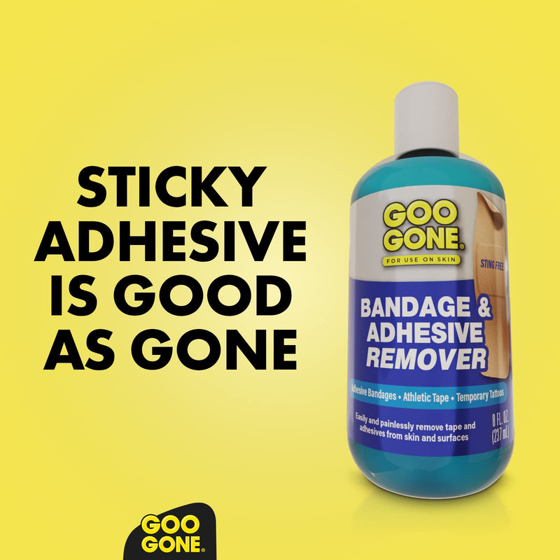 [Australia] - Goo Gone Bandage Adhesive Remover For Skin - 8 Ounce - Safe Method to Remove Sports Tape, KT Tape, Temporary Tattoos, Ink, Medical Bandages and More 8 Fl Oz (Pack of 1) 