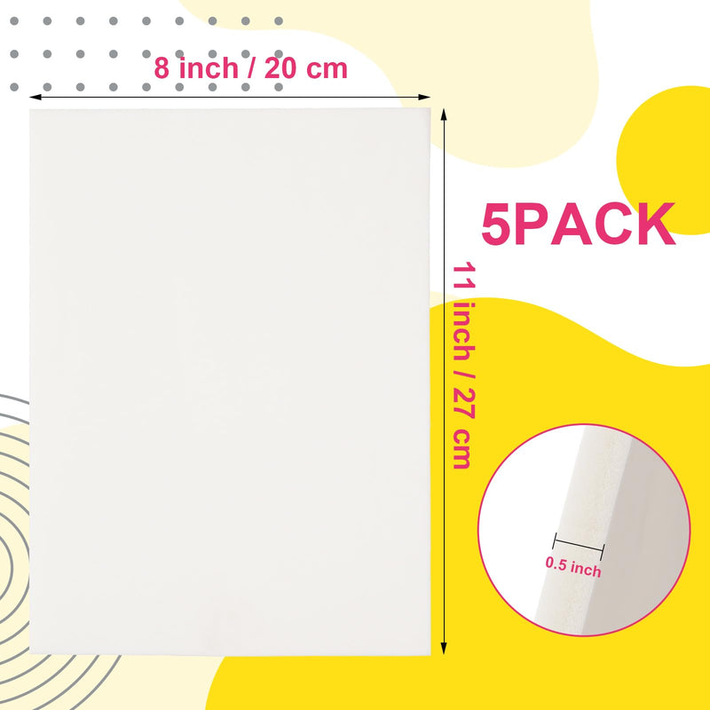 [Australia] - 5 Pack Lipo Foam Pads- Liposuction Surgery Foam Sheet for Recovery,Flattening Abdominal Compression Garments Lipo Foam and Board Lumbar Molder Backboard – Surgery Recovery Supplies White 