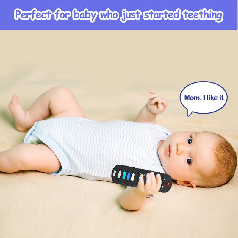 [Australia] - Baby Teething Toys, Food Grade Silicone Teether for Babies 3 6 12 18 Months, TV Remote Shape Toddlers Chew Toys, Freezer BPA Free (Pink RC) Pink RC 