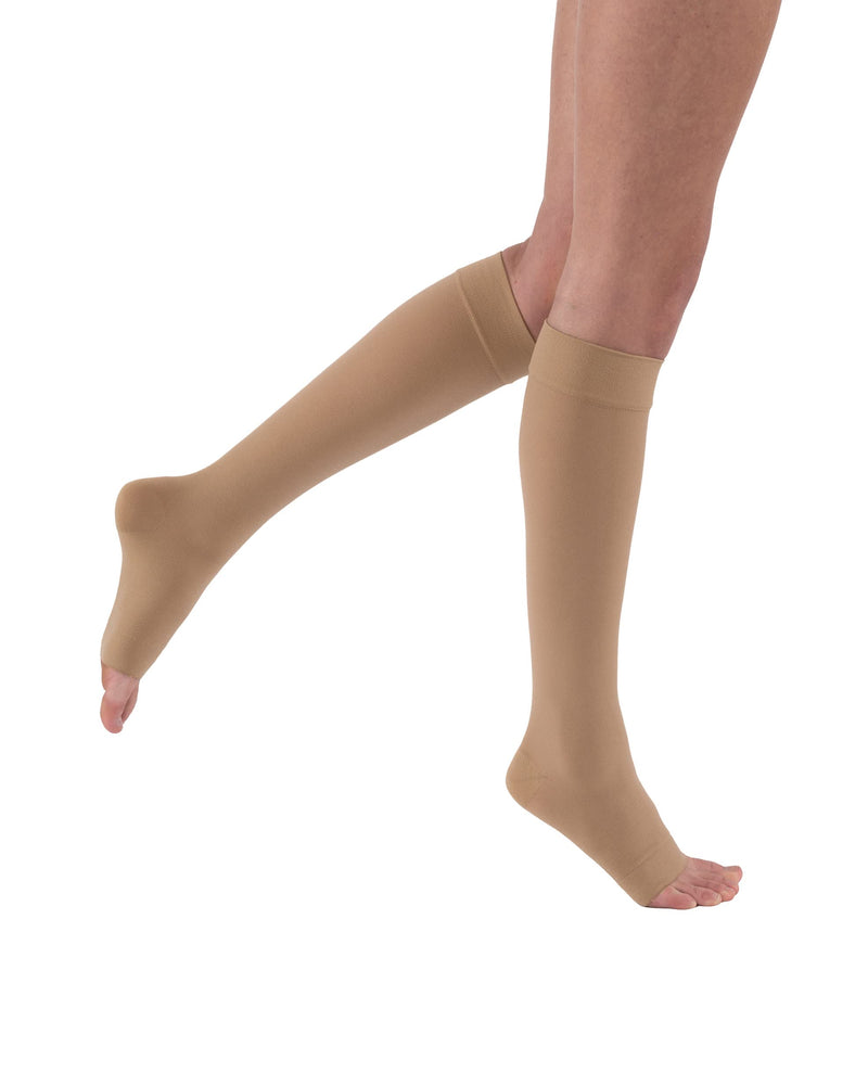 [Australia] - JOBST Relief Knee High Graduated Compression Socks, 15-20 mmHg - Comfortable Unisex Design - Open Toe, Beige, Medium Medium (1 Pair) 