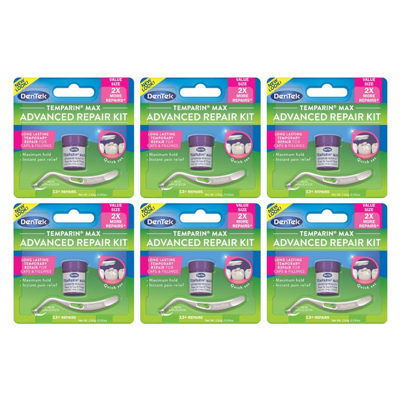 DenTek Temparin Max Caps & Fillings Repair Kit 2.64g 0.09 Ounce (Pack of 6)