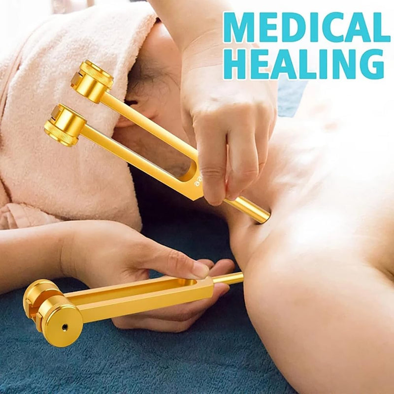 [Australia] - NEWFUN tuning fork, tuning fork neurology, tuning fork 440 Hz, set of 4 tuning forks (128 Hz, 136.1 Hz, MI 528 Hz, 4096 Hz) for sound therapy Weighted tuning fork Suitable for meditation 