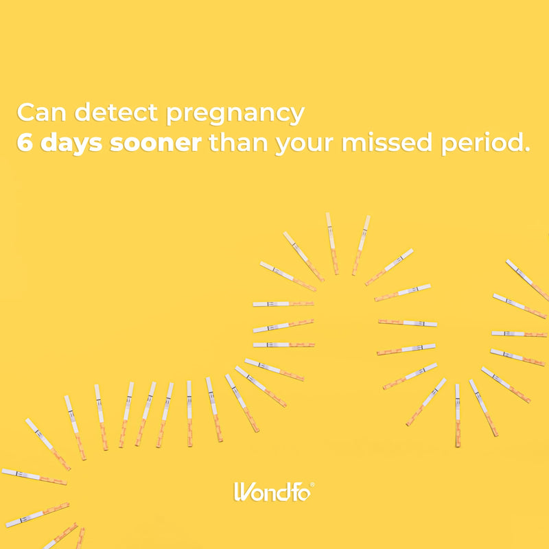 Wondfo Early Result Pregnancy Test Strips - Get Results 6 Days Sooner Than Missed Period-Sensitive and high-Accuracy HCG Testing Kit at 10 MIU/ml Cut-Off -[25 Packs] 25 Count