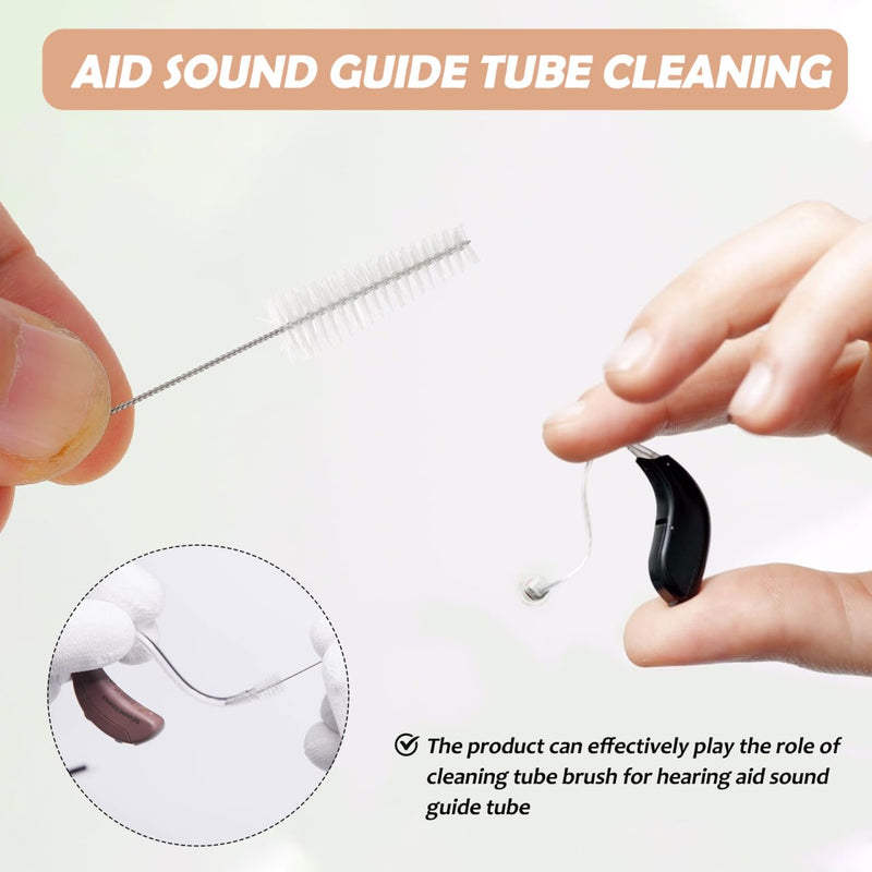 5 Pieces Nylon Cleaning Rod for Hearing Aids Cleaning Brush for Hearing Aids Ear Piece Cleaner Accessories Cleaning Set