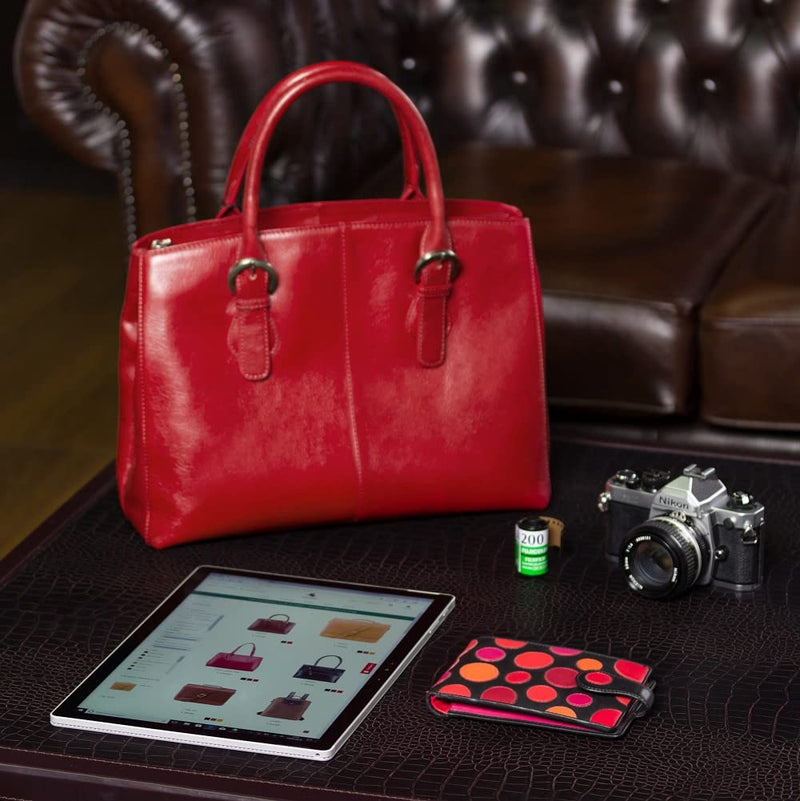 Visconti Genuine Leather P5 Polka Secure RFID Blocking Passport Travel Wallet (Very Berry) Very Berry