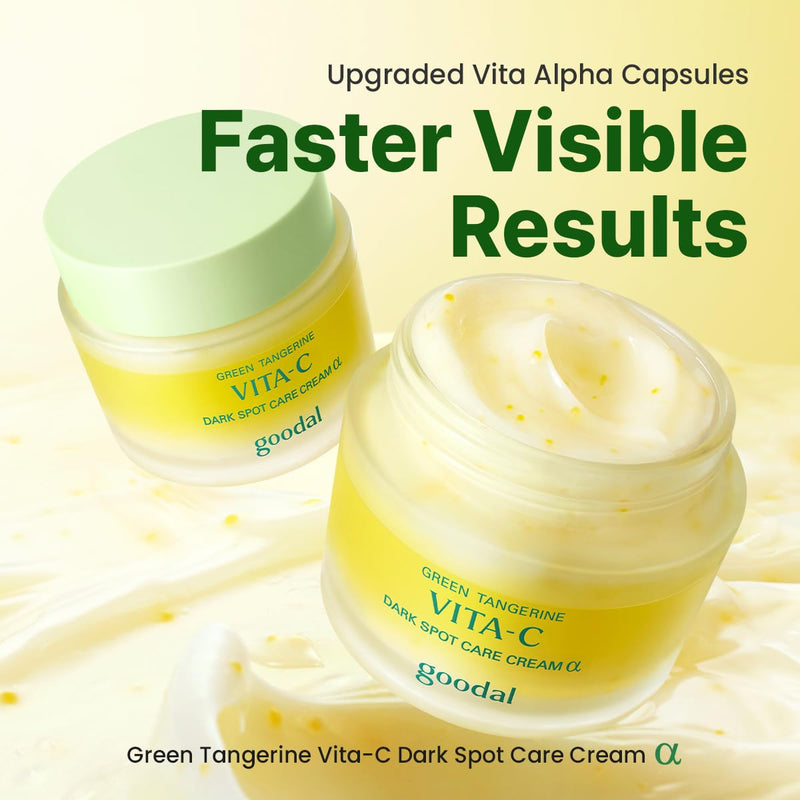 GOODAL Green Tangerine Vitamin C Cream [Advanced Ver.] – Vitamin C Cream with 5% Niacinamide | Fades Dark Spots, Boosts Radiance & Hydrates | Korean Skincare 1.69oz / 50ml Green Tangerine [Advanced]