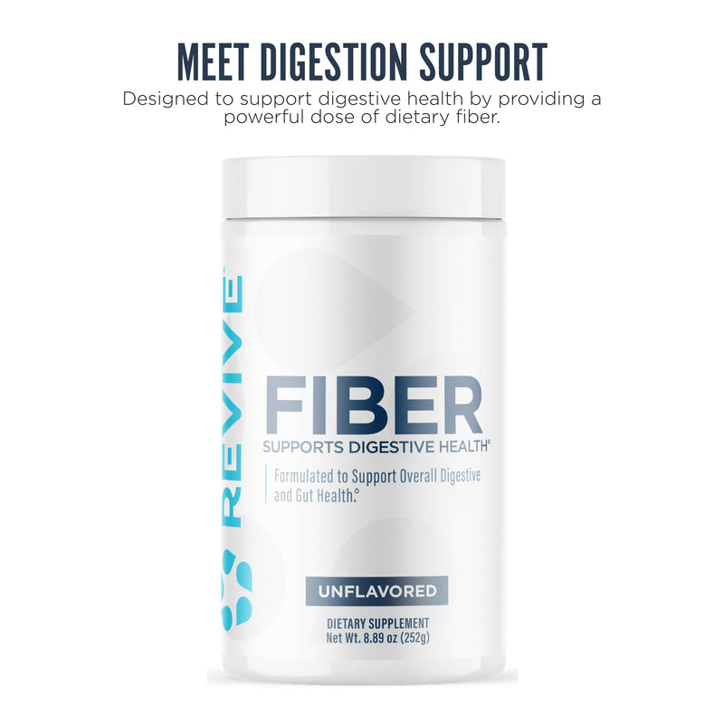Revive MD Fiber Supplement for Digestive & Gut Health - 5g of Dietary Fiber Supports a Healthy Digestive System with Psyllium Husk & More - (Unflavored, 30 Servings) Unflavored