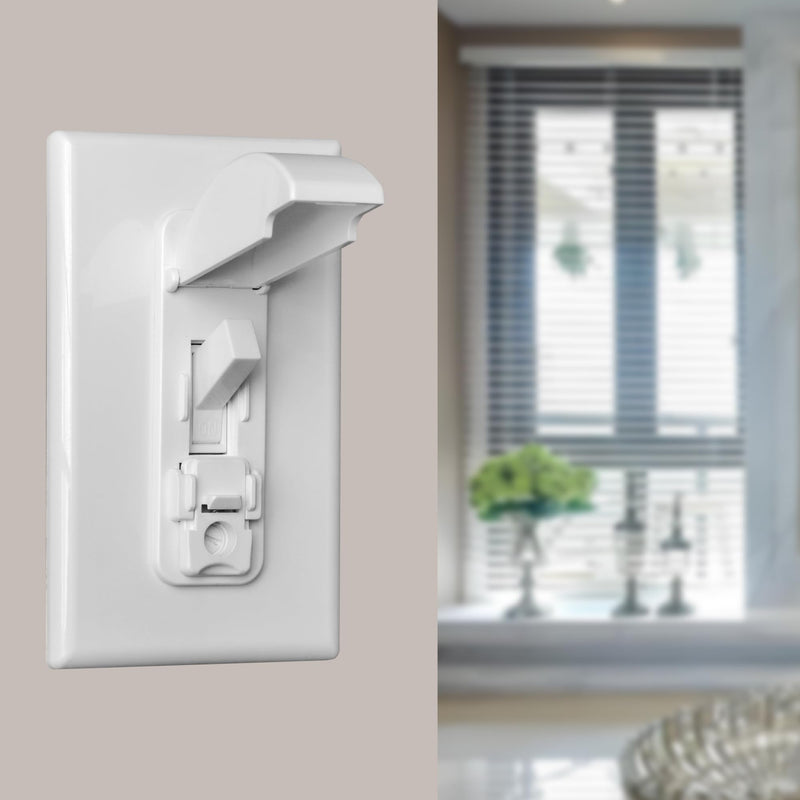 [Australia] - 2 Light Switch Guard Cover, Baby Proof Wall Switch Cover Guard for Toggle Light Switch Protects Your Lights or Circuits from Being Accidentally Turned On or Off 2 pack / white 