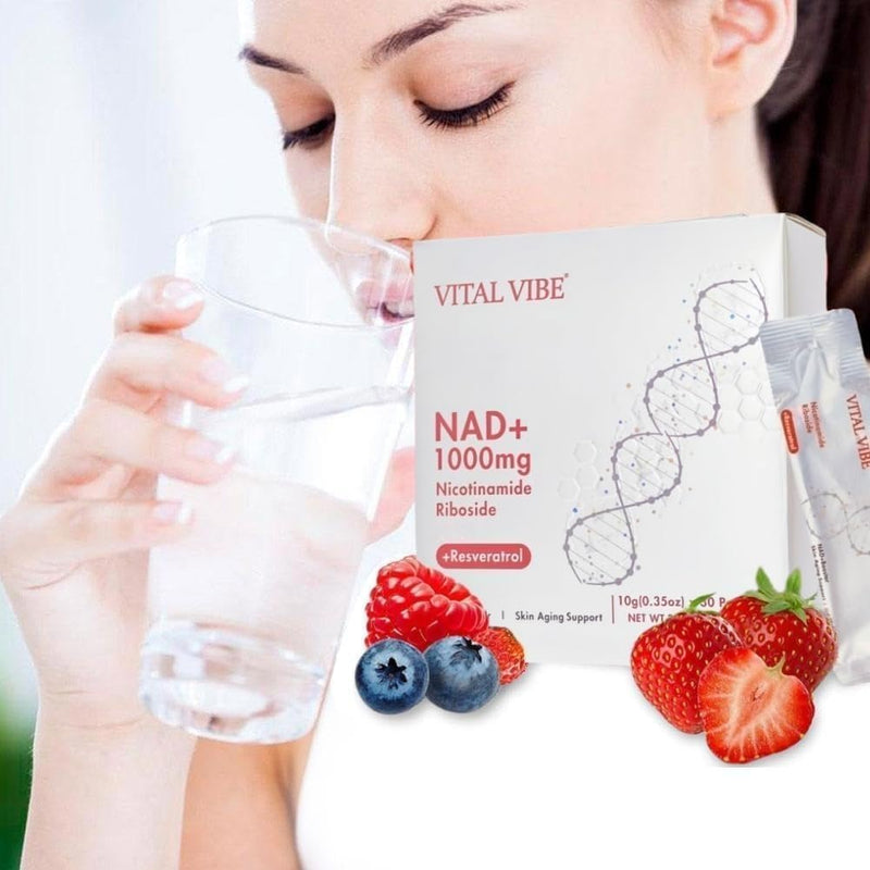 Liposomal NAD+ Trans-Resveratrol 1000mg - High Absorption Liquid for Energy Booster & Anti-Aging - Nicotinamide Riboside Alternative - Skin Aging Support, Energy and Focus - 30 Sticks (1 Month Supply) 1