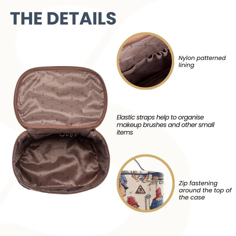 Signare Tapestry Toiletry Bag Makeup Cosmetic Organizer bag for Women with Paddington Bear Design (TOIL-PADD)