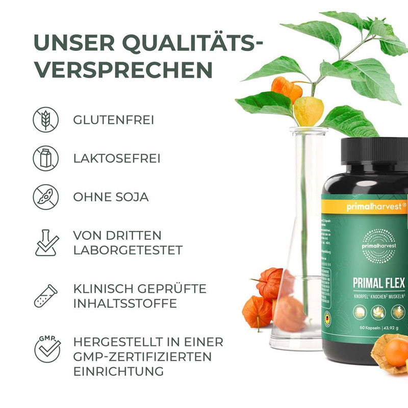 [Australia] - Primal Harvest® Joint Active Plus - 60 high-dose & laboratory-tested capsules with magnesium and vitamin C - hyaluronic acid, collagen original 