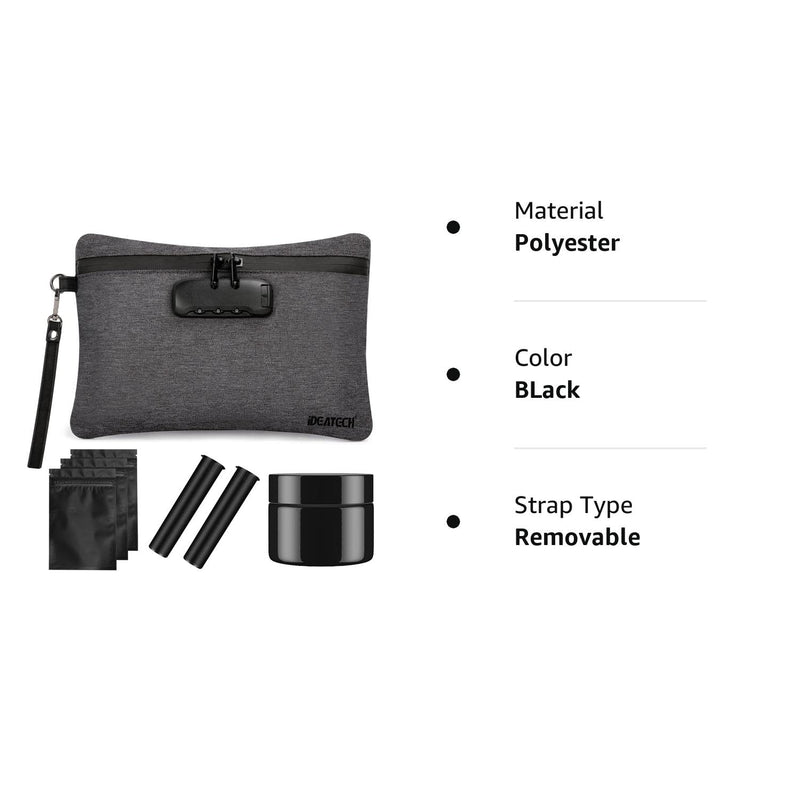 [Australia] - Smell Proof Bag, Dog-Tested Smell Proof Containers with Lock, Smell Proof Stash Bag, Money Safe Organizer, Odor Proof Case Storage Bags for Your Accessories, Smell Proof Pouch Gifts BLack 