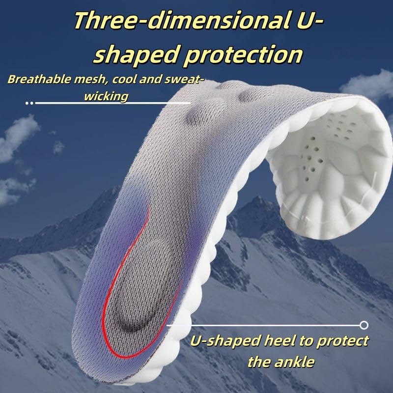 [Australia] - Insoles for Women Man,Cloud Soles for Men Women,4D Cloud Soles for Men,Anti Fatigue, Shock Absorption, Foot Pain Relief (Gray, S) Gray Gray:Men: 6.5-7.5/Women: 8-9 