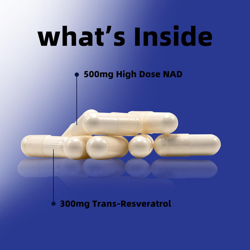NAD+ Trans-Resveratrol Supplement, 800mg